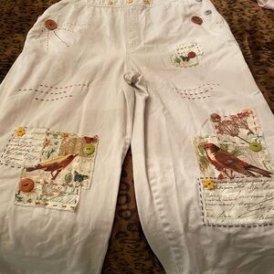 Embellished Vanderbilt cropped overalls